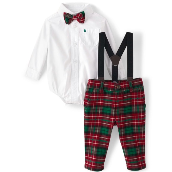 Baby Boys Plaid 3-Piece Outfit Set- A Royal Christmas  NWT 6-9 month - Picture 2 of 4